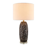 Modern European furniture - Floral Carved Ceramic Table Lamp - www.oroa.com