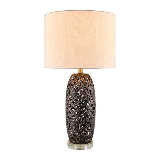 Modern European furniture - Floral Carved Ceramic Table Lamp - www.oroa.com