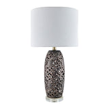 Modern European furniture - Floral Carved Ceramic Table Lamp - www.oroa.com