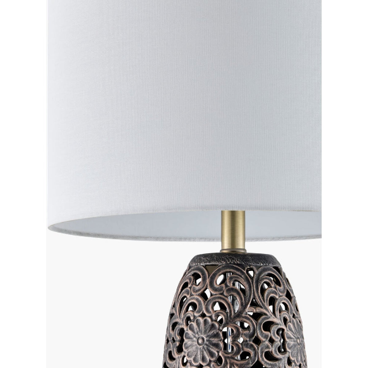 Modern European furniture - Floral Carved Ceramic Table Lamp - www.oroa.com