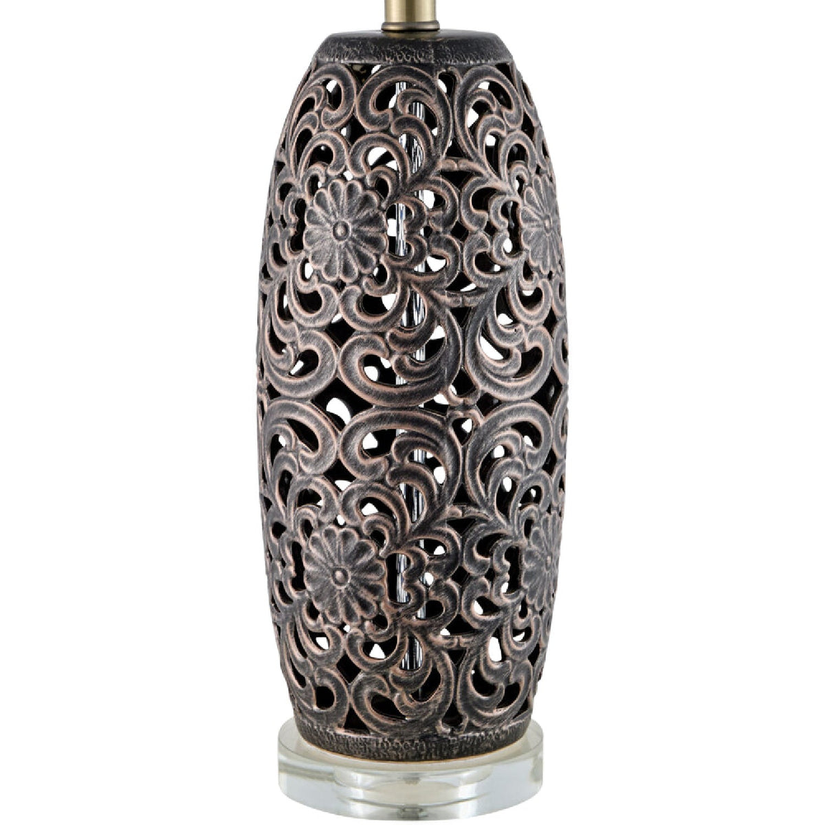 Modern European furniture - Floral Carved Ceramic Table Lamp - www.oroa.com