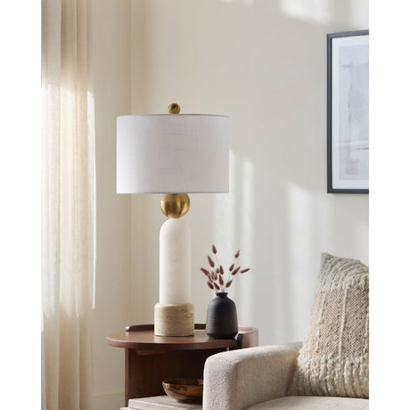 Modern European furniture - White Stone Modern Table Lamp - www.oroa.com