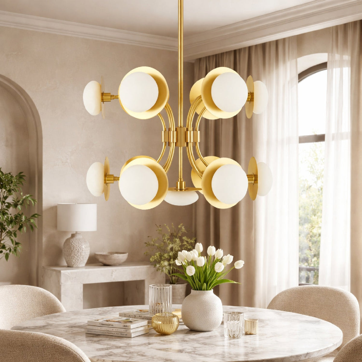 Modern European furniture - Gold 13-Light Pendant Lamp - www.oroa.com
