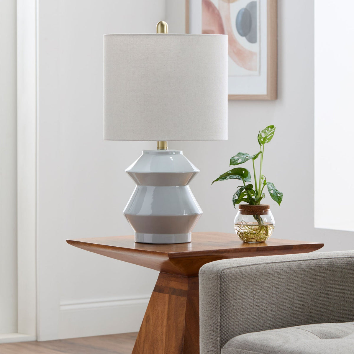 Modern European furniture - Geometrical Ceramic Accent Table Lamp - www.oroa.com