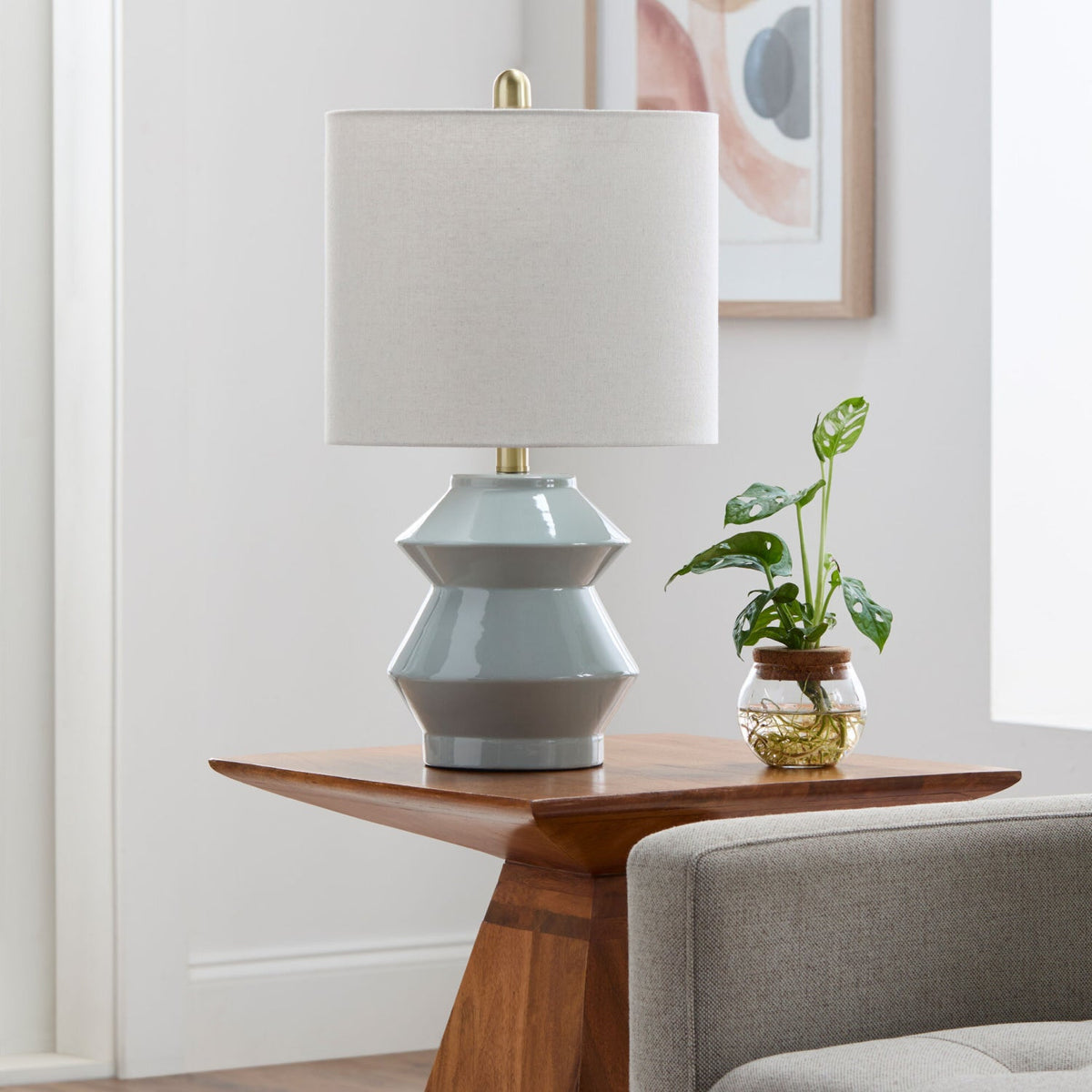 Modern European furniture - Geometrical Ceramic Accent Table Lamp - www.oroa.com