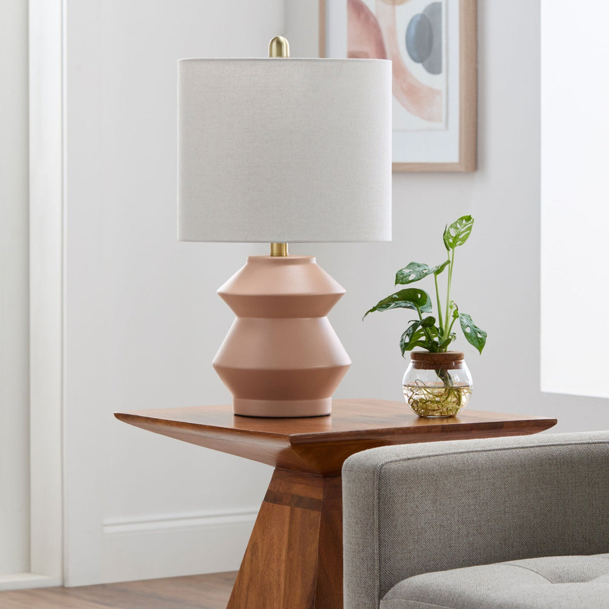 Modern European furniture - Geometrical Ceramic Accent Table Lamp - www.oroa.com