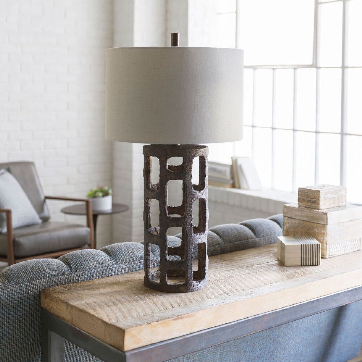 Modern European furniture - Rustic Bronze Finish Table Lamp - www.oroa.com