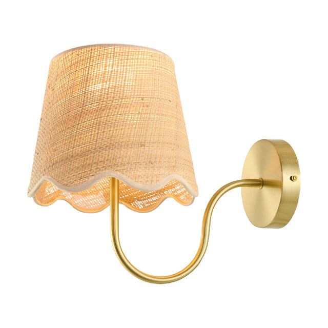 Modern European furniture - Scalloped Rattan Wall Lamp - www.oroa.com