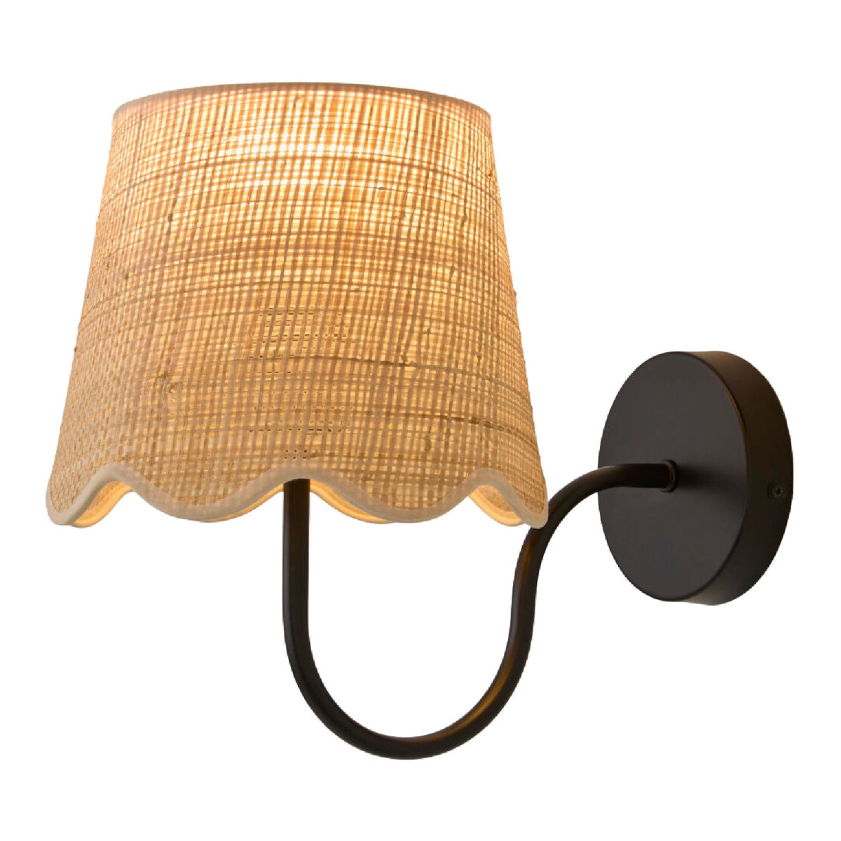 Modern European furniture - Scalloped Rattan Wall Lamp - www.oroa.com