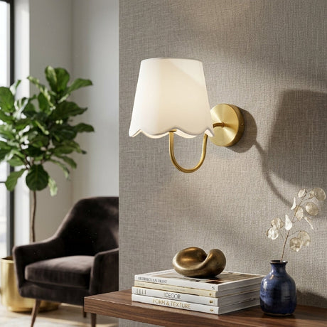 Modern European furniture - Scalloped Linen Wall Lamp - www.oroa.com