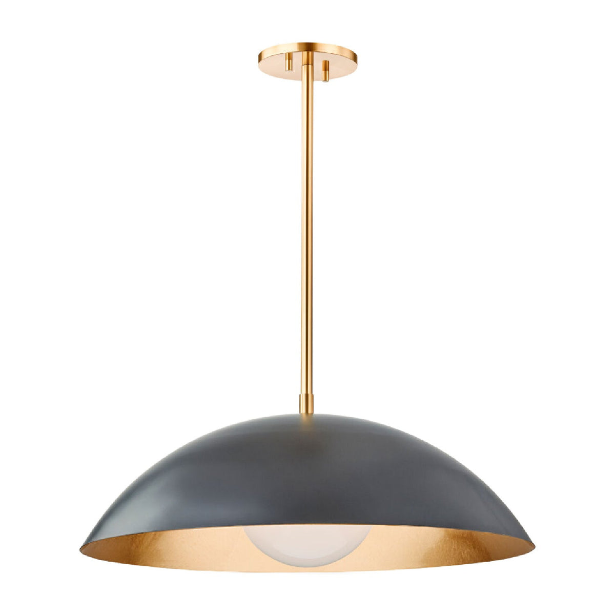 Modern European furniture - Black Metal Dome Pendant Lamp - www.oroa.com