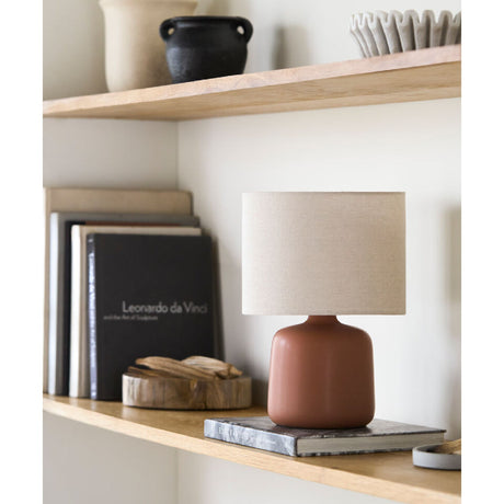 Modern European furniture - Beige Linen Ceramic Table Lamp S - www.oroa.com