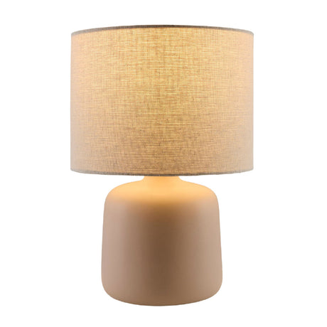 Modern European furniture - Beige Linen Ceramic Table Lamp S - www.oroa.com