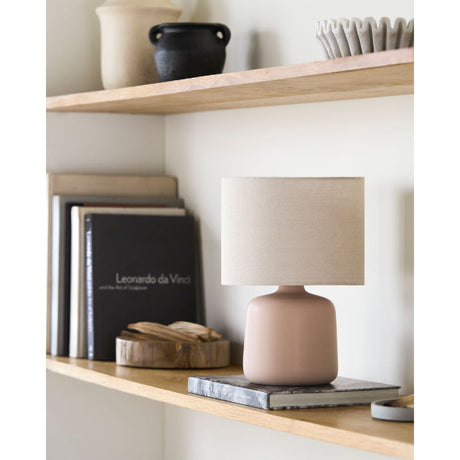 Modern European furniture - Beige Linen Ceramic Table Lamp S - www.oroa.com