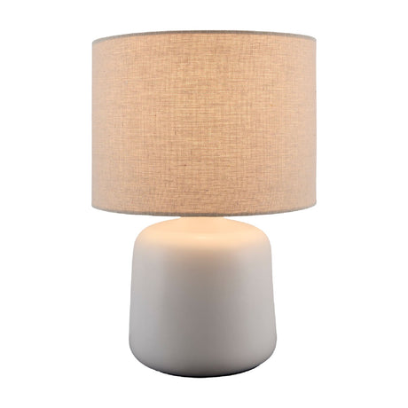 Modern European furniture - Beige Linen Ceramic Table Lamp S - www.oroa.com