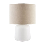 Modern European furniture - Beige Linen Ceramic Table Lamp S - www.oroa.com
