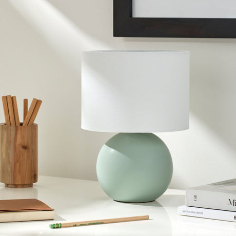 Modern European furniture - Round Glazed Ceramic Table Lamp - www.oroa.com