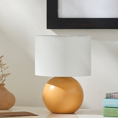 Modern European furniture - Round Glazed Ceramic Table Lamp - www.oroa.com