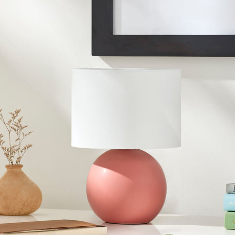 Modern European furniture - Round Glazed Ceramic Table Lamp - www.oroa.com