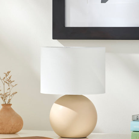 Modern European furniture - Round Glazed Ceramic Table Lamp - www.oroa.com