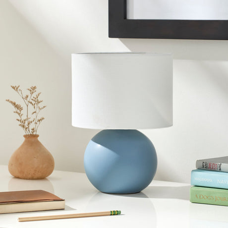 Modern European furniture - Round Glazed Ceramic Table Lamp - www.oroa.com