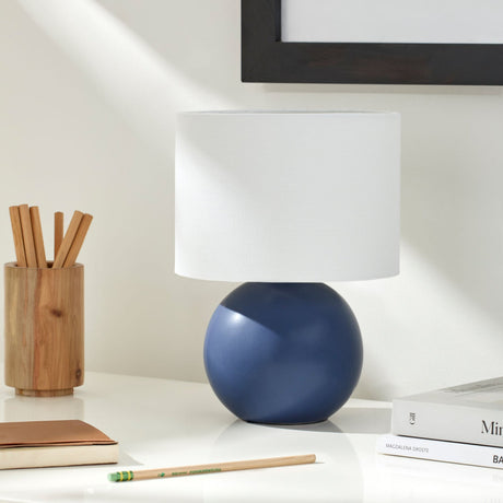 Modern European furniture - Round Glazed Ceramic Table Lamp - www.oroa.com