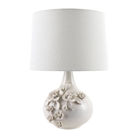  Modern European furniture - Glazed Cream Ceramic Table Lamp - www.oroa.com