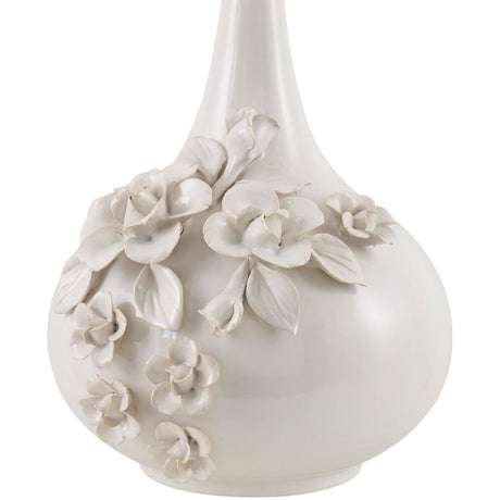  Modern European furniture - Glazed Cream Ceramic Table Lamp - www.oroa.com