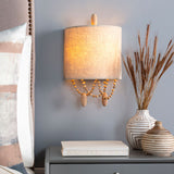 Modern European furniture - Beige Linen Beaded Wall Lamp - www.oroa.com