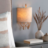 Modern European furniture - Beige Linen Beaded Wall Lamp - www.oroa.com
