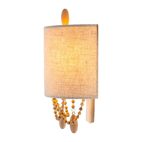Modern European furniture - Beige Linen Beaded Wall Lamp - www.oroa.com