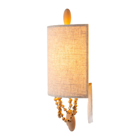 Modern European furniture - Beige Linen Beaded Wall Lamp - www.oroa.com