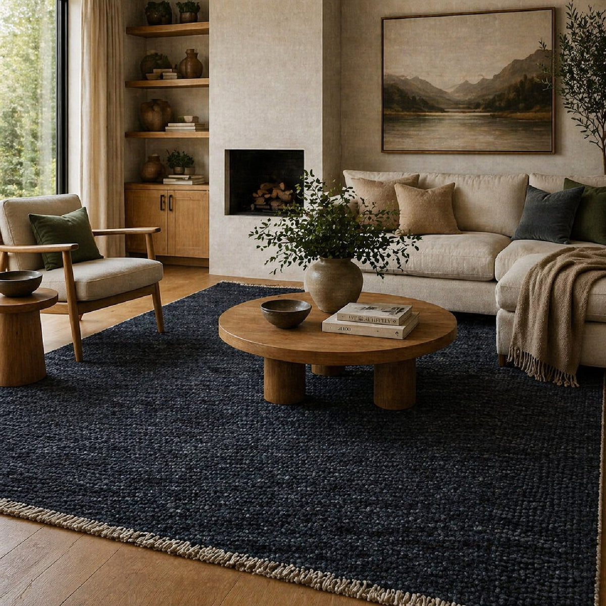 Modern European furniture - Hand-Knotted Wool Fringed Carpet - www.oroa.com