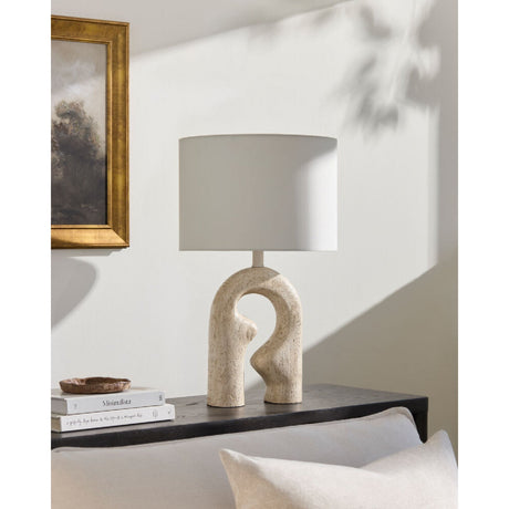 Modern European furniture - Wavy Carved Base Table Lamp - www.oroa.com