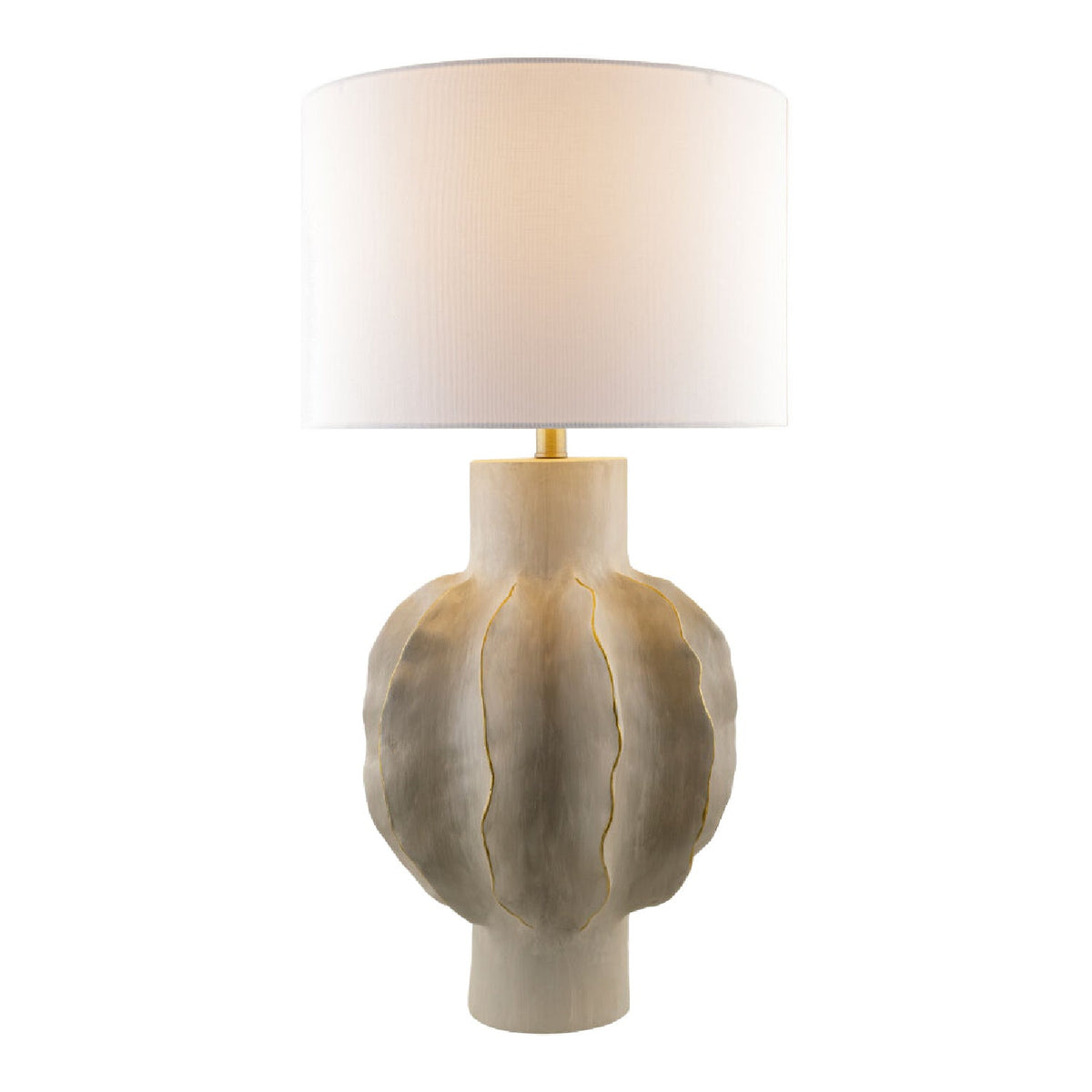 Modern European furniture - Gray Scuptured Accent Table Lamp - www.oroa.com