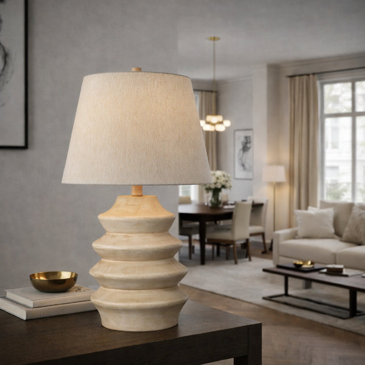 Modern European furniture - Painted Cream Accent Table Lamp - www.oroa.com