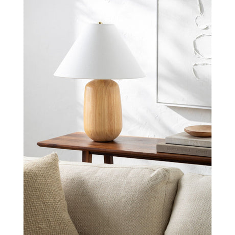 Modern European furniture - Beige Wood Veneer Table Lamp - www.oroa.com