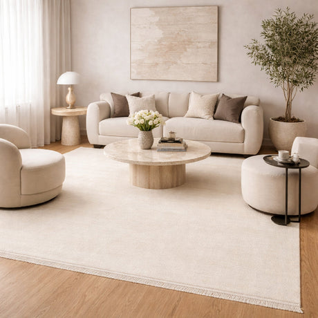 Modern European furniture - Hand-Loomed Wool Fringe Square Carpet - www.oroa.com