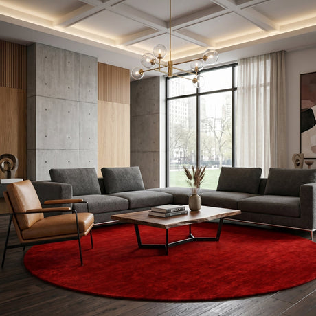 Modern furniture - Hand-Loomed Wool Fringe Round Carpet - www.oroa.com