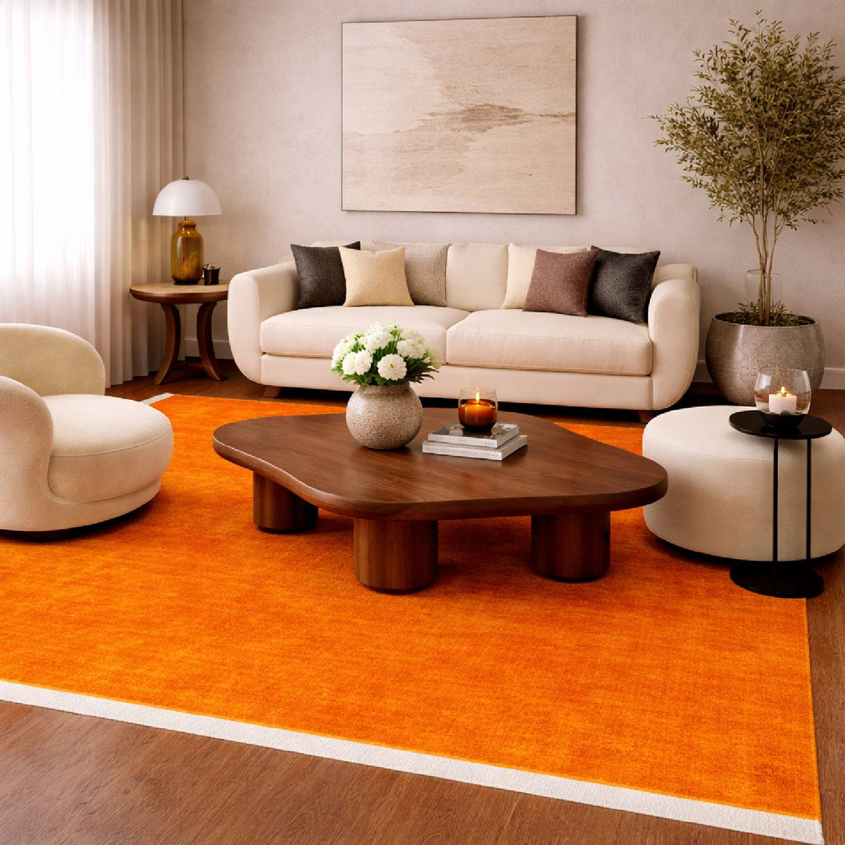 Modern European furniture - Hand-Loomed Wool Fringe Square Carpet - www.oroa.com