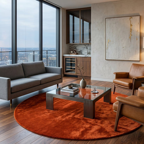 Modern furniture - Hand-Loomed Wool Fringe Round Carpet - www.oroa.com