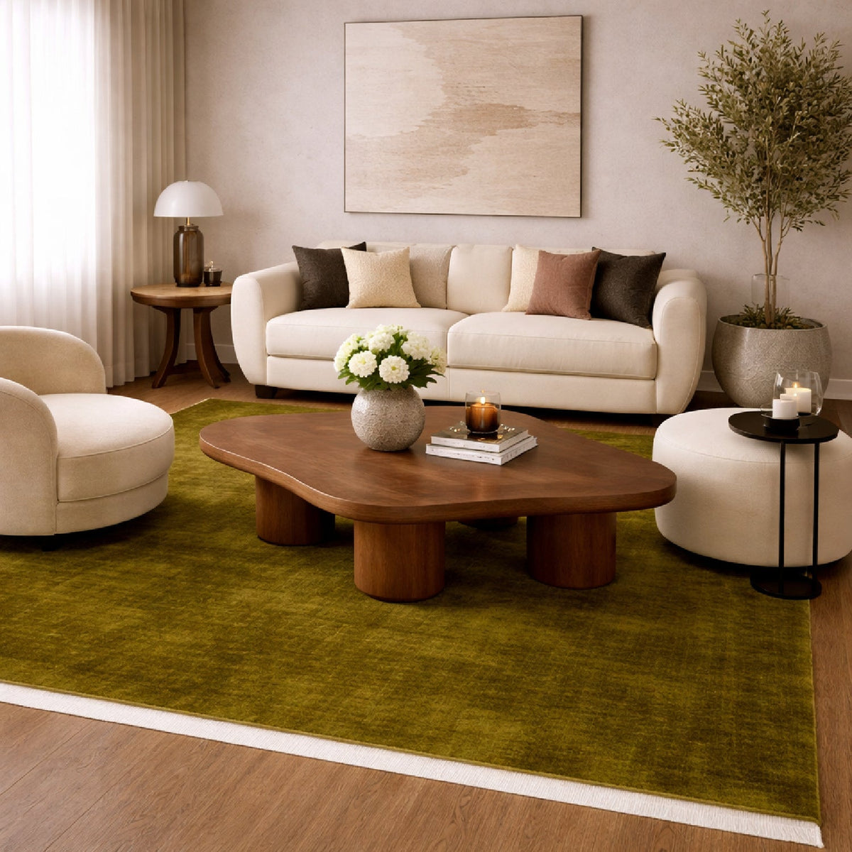 Modern European furniture - Hand-Loomed Wool Fringe Square Carpet - www.oroa.com