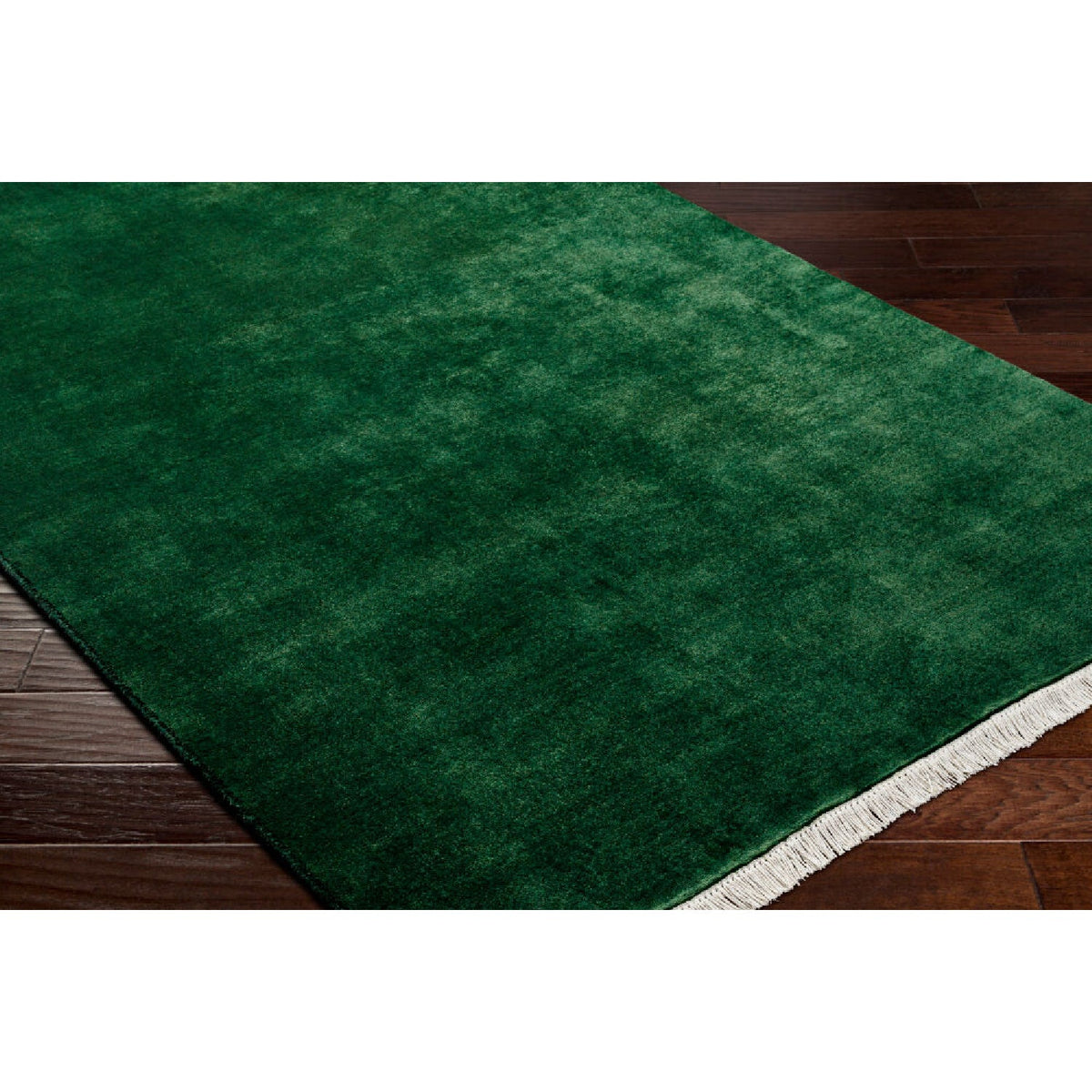 Hand-Loomed Wool Fringe Table Runner | Kuda Home Evergreen