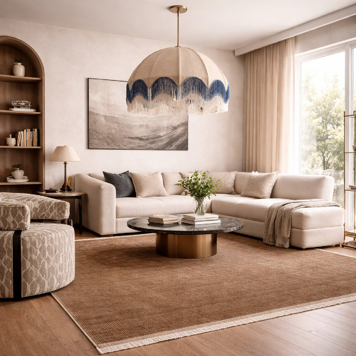 Modern European furniture - Hand-Loomed Wool Fringe Square Carpet - www.oroa.com
