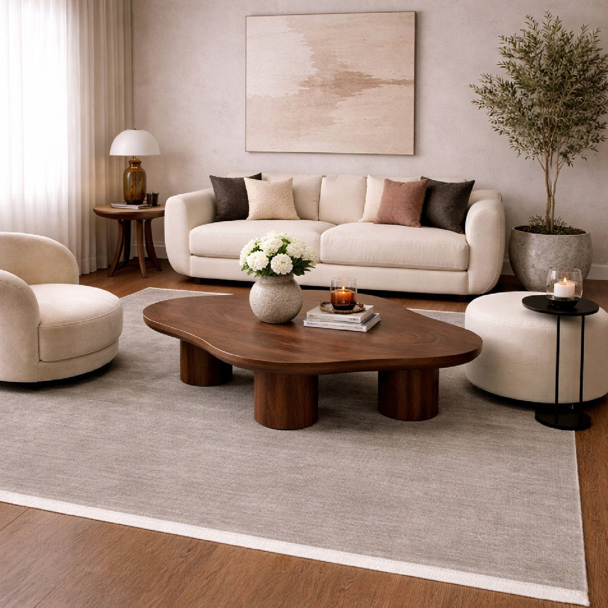 Modern European furniture - Hand-Loomed Wool Fringe Square Carpet - www.oroa.com