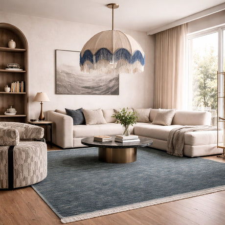 Modern European furniture - Hand-Loomed Wool Fringe Square Carpet - www.oroa.com