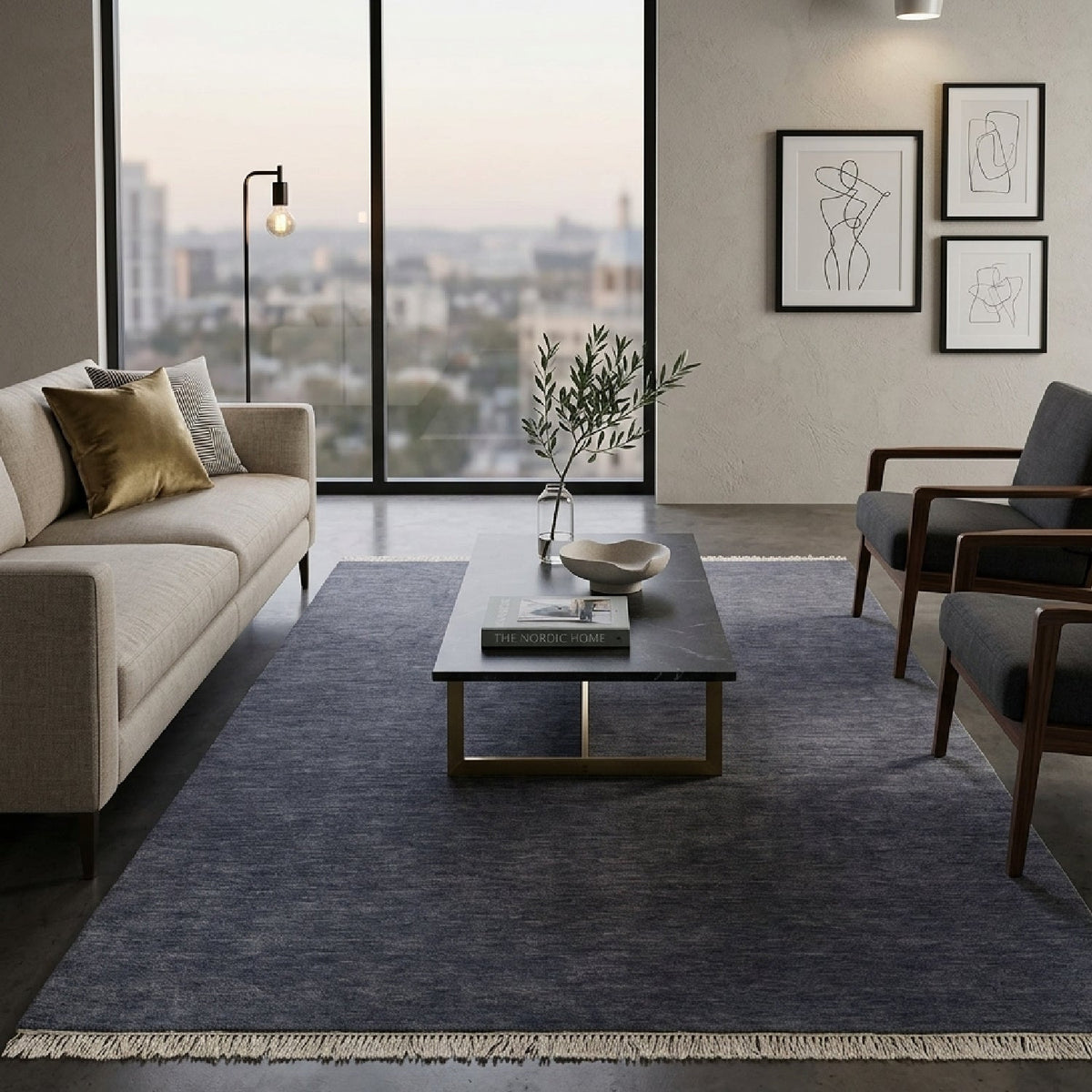 Modern European furniture - Hand-Loomed Wool Fringe Square Carpet - www.oroa.com