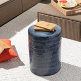 Modern European furniture - Blue Glazed Garden Stool - www.oroa.com