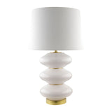 Modern European furniture - White Glass Accent Table Lamp - www.oroa.com