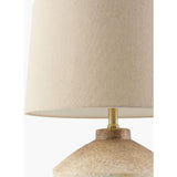 Modern European furniture - Ceramic Cream Linen Table Lamp - www.oroa.com